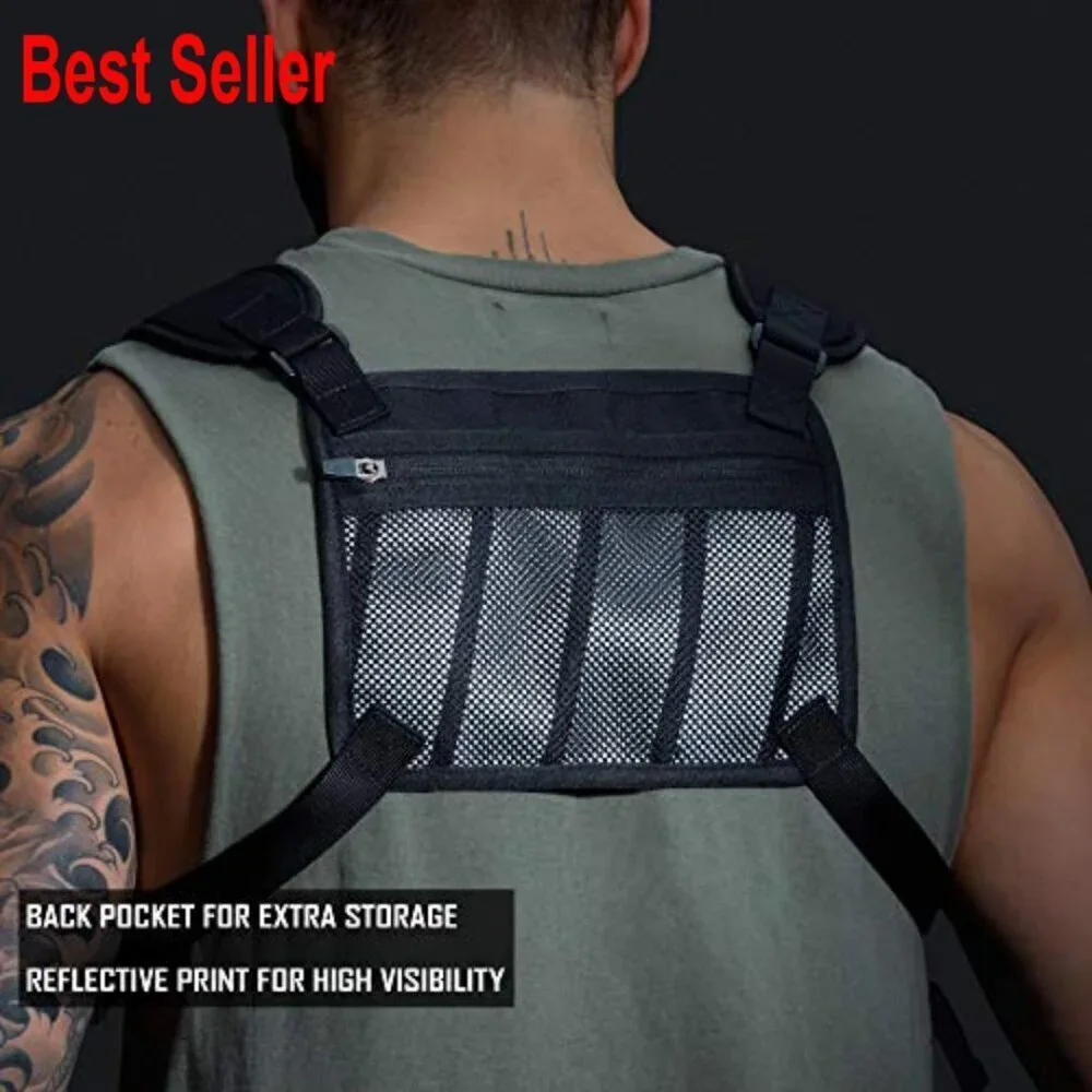 Water Resistant Cordura Nylon Running Vest Chest Pack with Reflective Detail